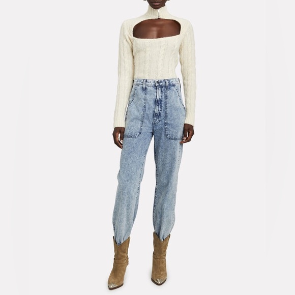 GANNI Cable Knit Keyhole Alpaca Sweater - Picture 3 of 5